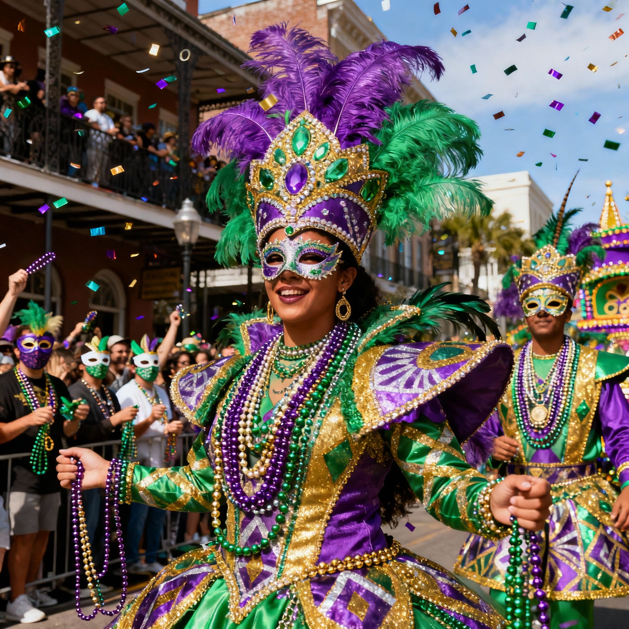 Mardi Gras New Orleans 2026 featured image with parade, masks, and beads.